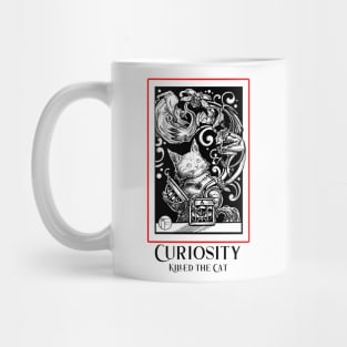 Opening Pandora's Box - Curiosity Killed The Cat -Red Outlined Version Mug